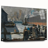 Modern Wall Art: Industrial Winter Scene with Urban Charm