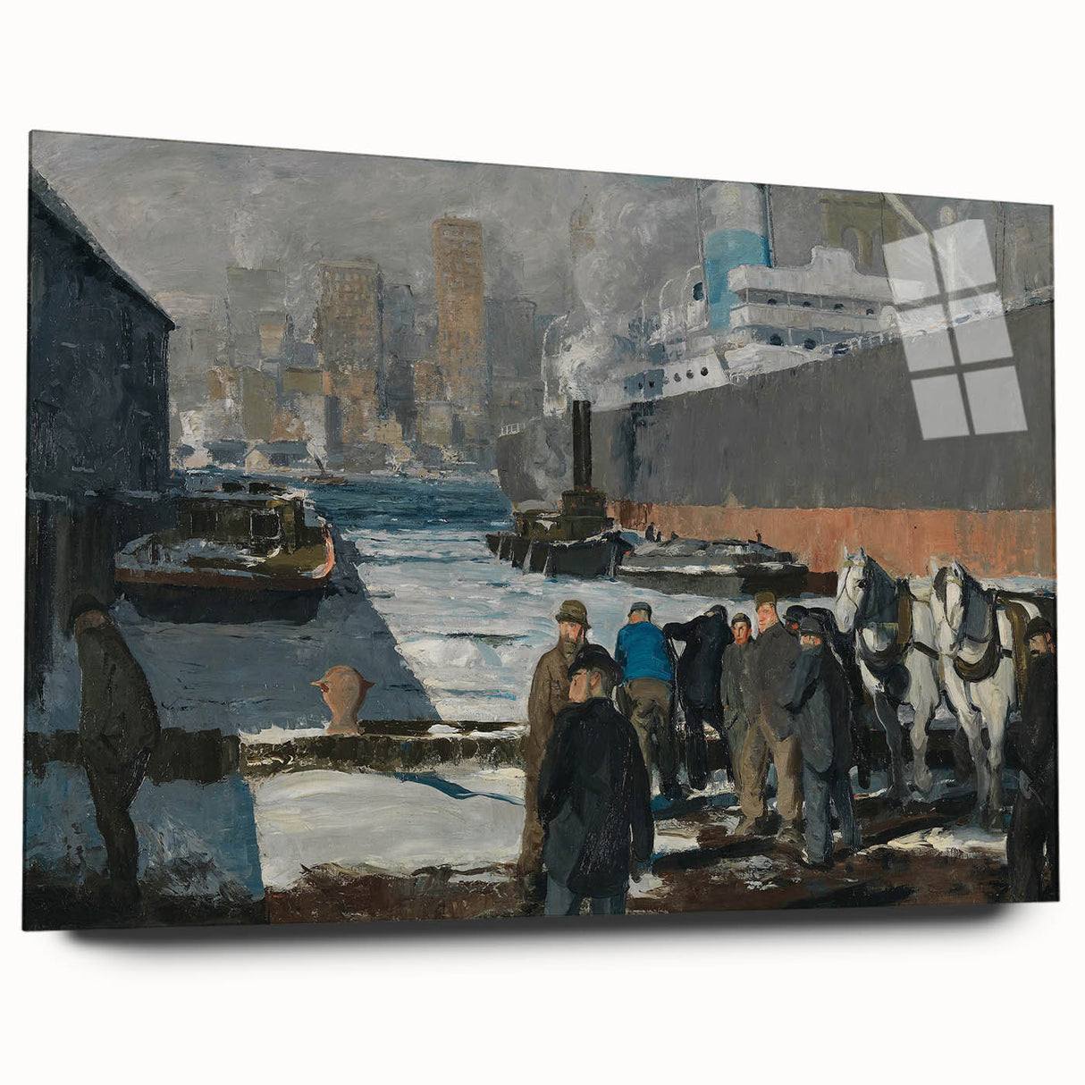 Modern Wall Art: Industrial Winter Scene with Urban Charm