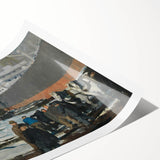 Modern Wall Art: Industrial Winter Scene with Urban Charm