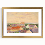 Modern Wall Art: Vibrant Cityscape with Sunset Hues