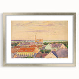 Modern Wall Art: Vibrant Cityscape with Sunset Hues