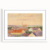 Modern Wall Art: Vibrant Cityscape with Sunset Hues