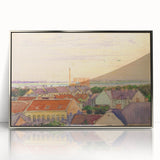 Modern Wall Art: Vibrant Cityscape with Sunset Hues
