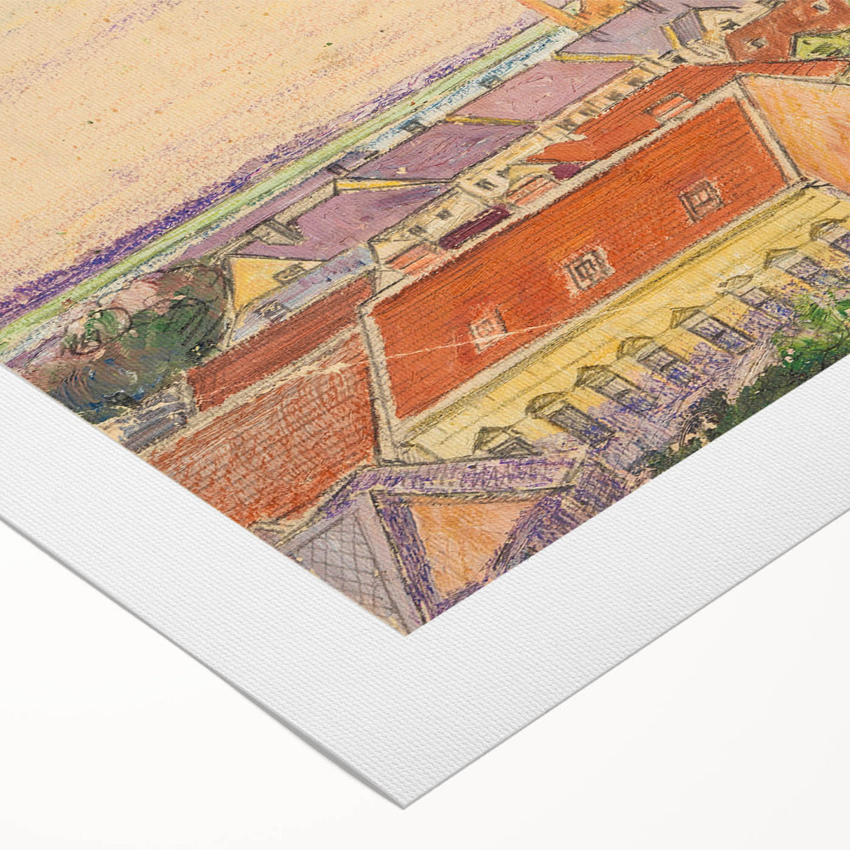 Modern Wall Art: Vibrant Cityscape with Sunset Hues