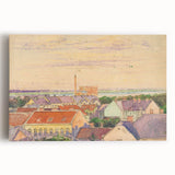 Modern Wall Art: Vibrant Cityscape with Sunset Hues