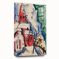 Modern Wall Art: Abstract Church Scene with Bold Colors