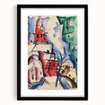 Modern Wall Art: Abstract Church Scene with Bold Colors