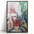 Modern Wall Art: Abstract Church Scene with Bold Colors