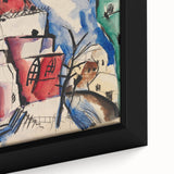 Modern Wall Art: Abstract Church Scene with Bold Colors