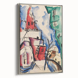 Modern Wall Art: Abstract Church Scene with Bold Colors