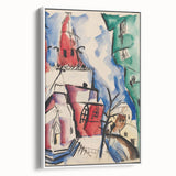 Modern Wall Art: Abstract Church Scene with Bold Colors