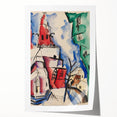 Modern Wall Art: Abstract Church Scene with Bold Colors