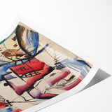 Modern Wall Art: Abstract Church Scene with Bold Colors