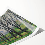 Modern Wall Art: Serene Landscape with Chestnut Trees