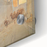 Modern Wall Art: Tranquil Street Scene with Camels in Tunis