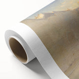 Modern Wall Art: Tranquil Street Scene with Camels in Tunis