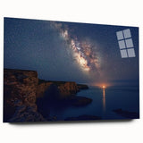 Cliffs Wall Art - Starry Night Sky and Coastal Horizon Photography