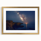 Cliffs Wall Art - Starry Night Sky and Coastal Horizon Photography