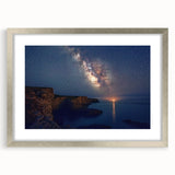 Cliffs Wall Art - Starry Night Sky and Coastal Horizon Photography