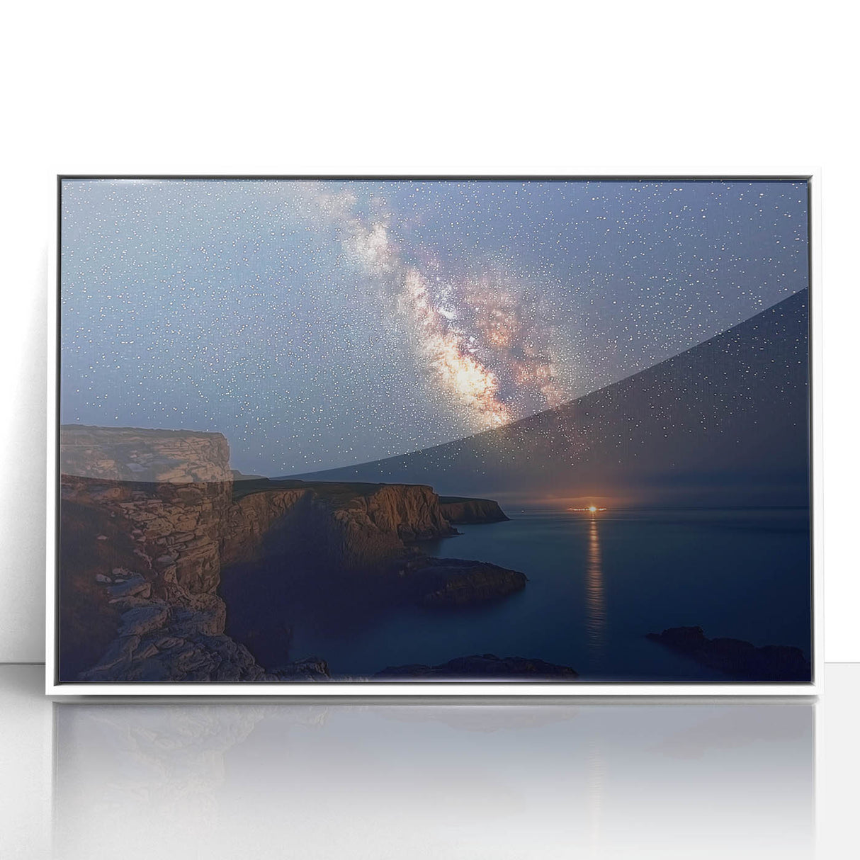 Cliffs Wall Art - Starry Night Sky and Coastal Horizon Photography