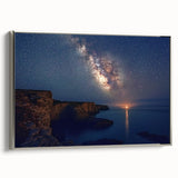 Cliffs Wall Art - Starry Night Sky and Coastal Horizon Photography