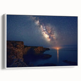 Cliffs Wall Art - Starry Night Sky and Coastal Horizon Photography