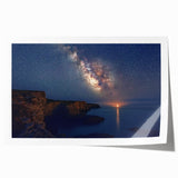Cliffs Wall Art - Starry Night Sky and Coastal Horizon Photography