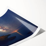 Cliffs Wall Art - Starry Night Sky and Coastal Horizon Photography