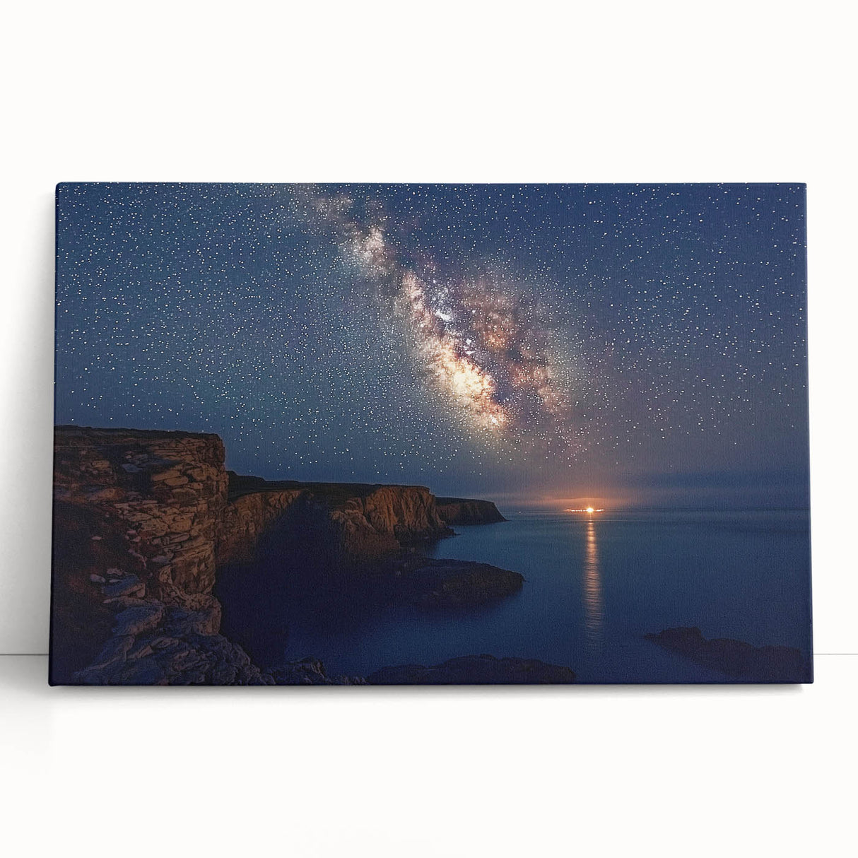 Cliffs Wall Art - Starry Night Sky and Coastal Horizon Photography