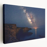 Cliffs Wall Art - Starry Night Sky and Coastal Horizon Photography