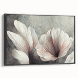 Modern Canvas & Framed Print - Soft Floral Living Room Wall Art