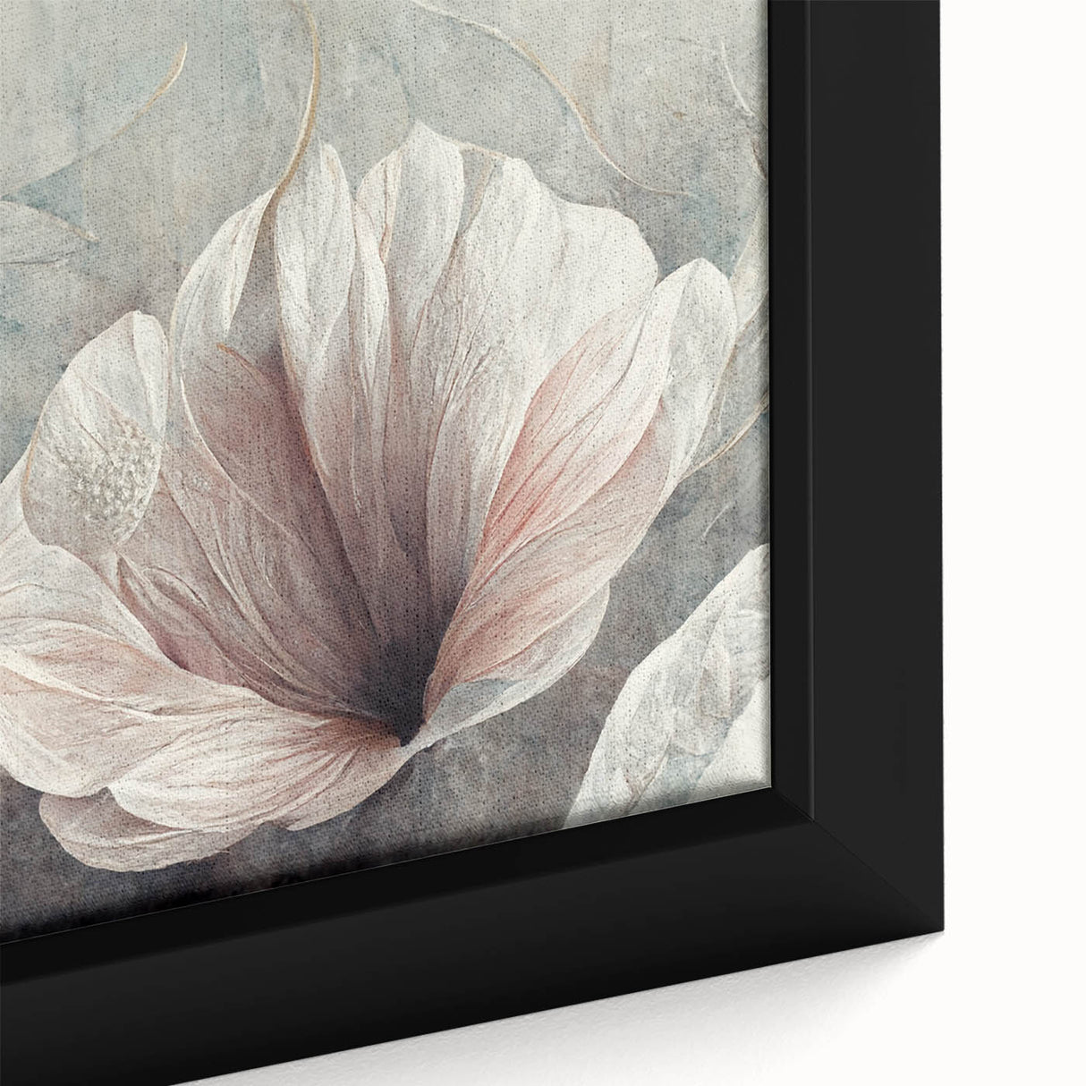 Modern Canvas & Framed Print - Soft Floral Living Room Wall Art