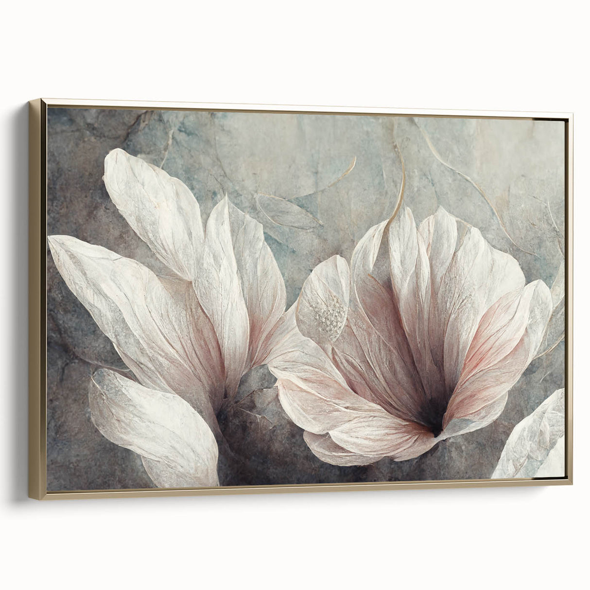 Modern Canvas & Framed Print - Soft Floral Living Room Wall Art