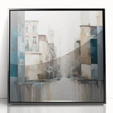 Framed abstract architecture wall art in black acrylic, showcasing geometric patterns and modern design, ideal for contemporary home decor.