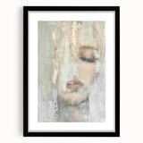 Abstract figurative wall art framed in black, showcasing bold colors and dynamic shapes, ideal for modern home decor and artistic expression in living spaces.