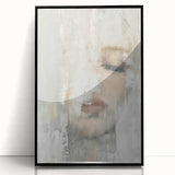 Framed abstract figurative wall art with a black acrylic front, showcasing vibrant colors and dynamic shapes, perfect for modern home decor and artistic expression.