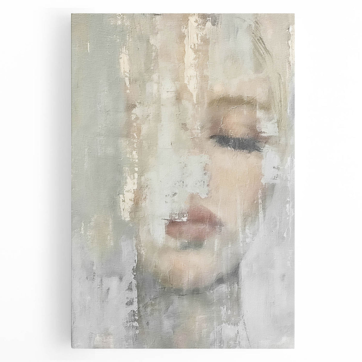Abstract figurative wall art on stretched canvas, showcasing vibrant colors and dynamic shapes, perfect for contemporary home decor. Ideal for adding a modern touch to any room.