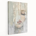 Abstract figurative wall art stretched on canvas, showcasing vibrant colors and dynamic shapes in a side view, perfect for modern home decor.