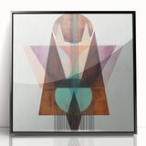 Framed abstract geometric acrylic wall art in black, showcasing sharp angles and modern design, perfect for contemporary home decor. Ideal for adding a stylish focal point to any living space.