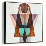 Framed geometric canvas art showcasing a sleek black design, viewed from the side, perfect for modern home decor and contemporary interiors.