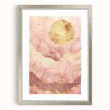 Abstract landscape wall art framed in silver, showcasing vibrant colors and intricate patterns, perfect for modern home decor, enhancing any room's aesthetic appeal.