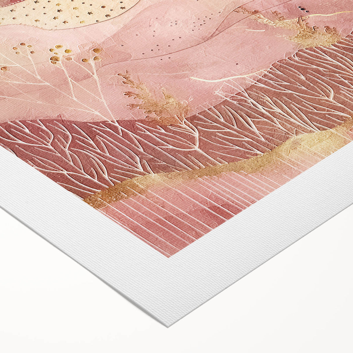 Abstract landscape wall art on rolled canvas, showcasing vibrant colors and organic shapes, ideal for modern home decor or artistic spaces. Perfect for enhancing interiors with a contemporary touch.