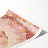 Abstract landscape wall art print showcasing vibrant colors and fluid shapes, rolled for easy transport, ideal for modern home decor. Perfect for enhancing interior aesthetics.