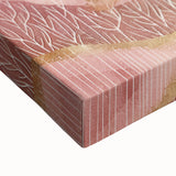 Close-up of abstract landscape wall art on stretched canvas showcasing vibrant colors and intricate textures, perfect for modern home decor.