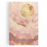 Abstract landscape wall art on stretched canvas, showcasing vibrant colors and fluid shapes, perfect for modern home decor. Ideal for adding a touch of creativity to any living space.