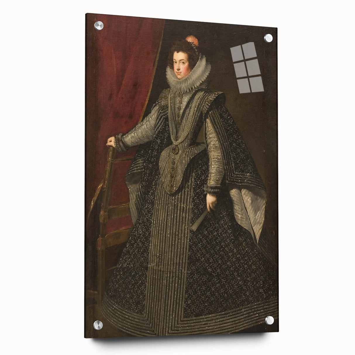 Baroque Portrait Art Print - Classic Black and Silver Wall Décor