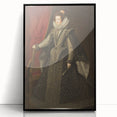 Baroque Portrait Art Print - Classic Black and Silver Wall Décor