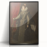 Baroque Portrait Art Print - Classic Black and Silver Wall Décor