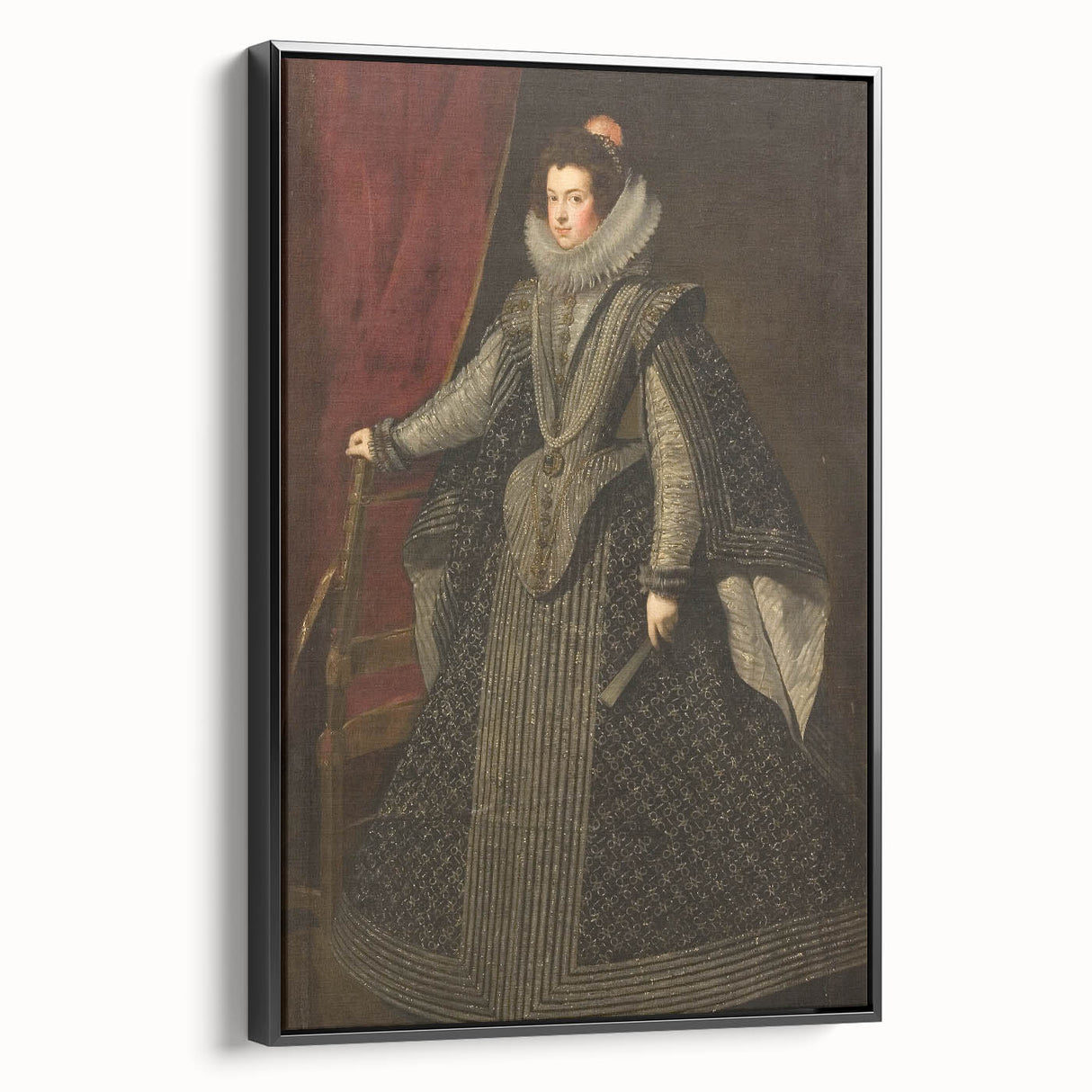 Baroque Portrait Art Print - Classic Black and Silver Wall Décor
