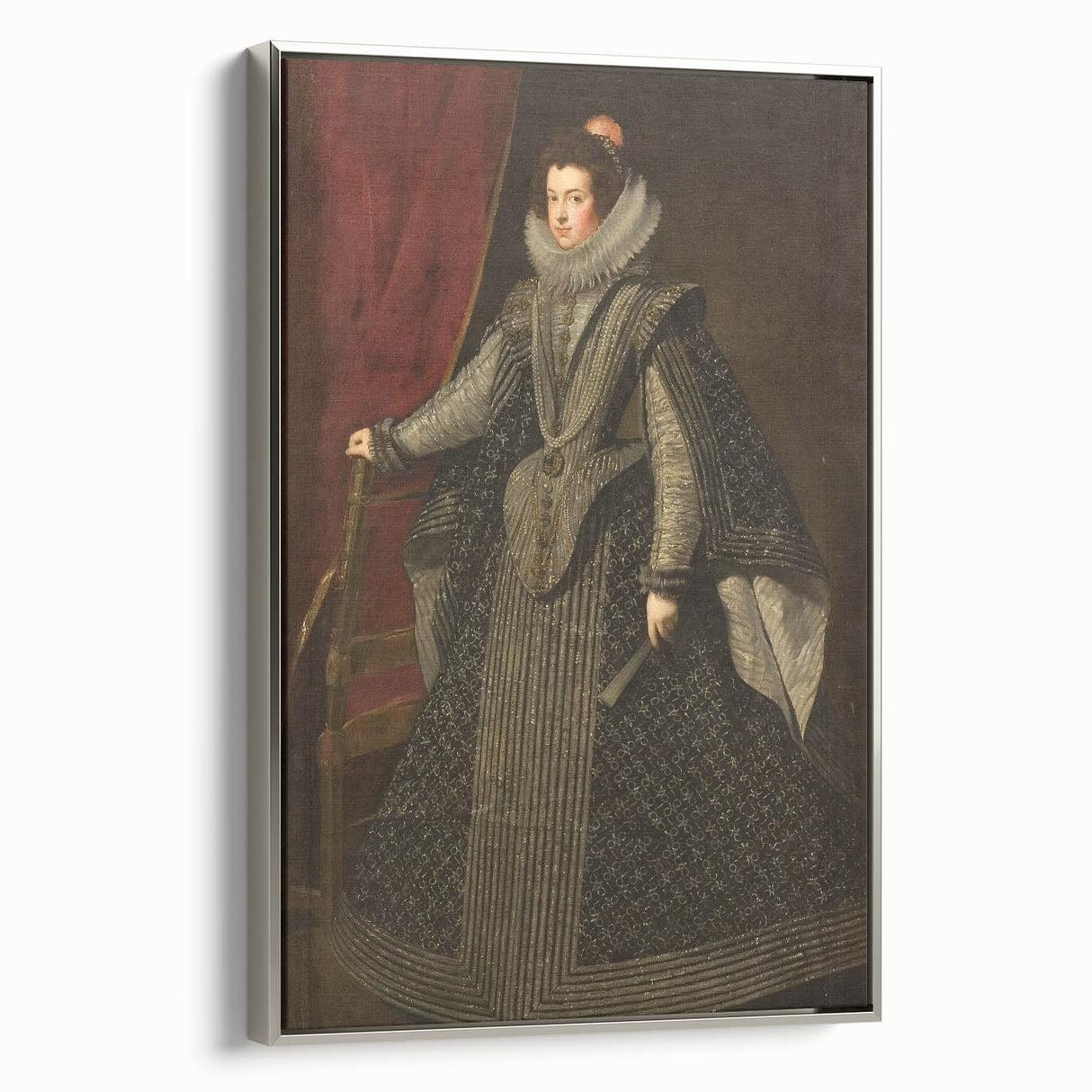 Baroque Portrait Art Print - Classic Black and Silver Wall Décor